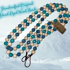 Hand Crafted Dyed Wood Bead Garland Christmas Tree Ornament Fireplace New B057